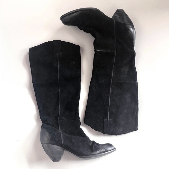 Gunmetal Idaho slouchy suede boot in black sz 38 - Picture 1 of 6